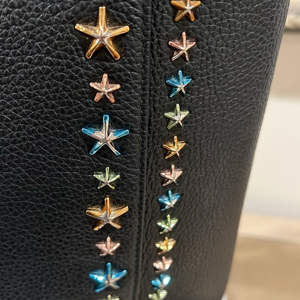 Jimmy Choo Navy Blue Leather Star Tote Bag - Picture 14 of 15
